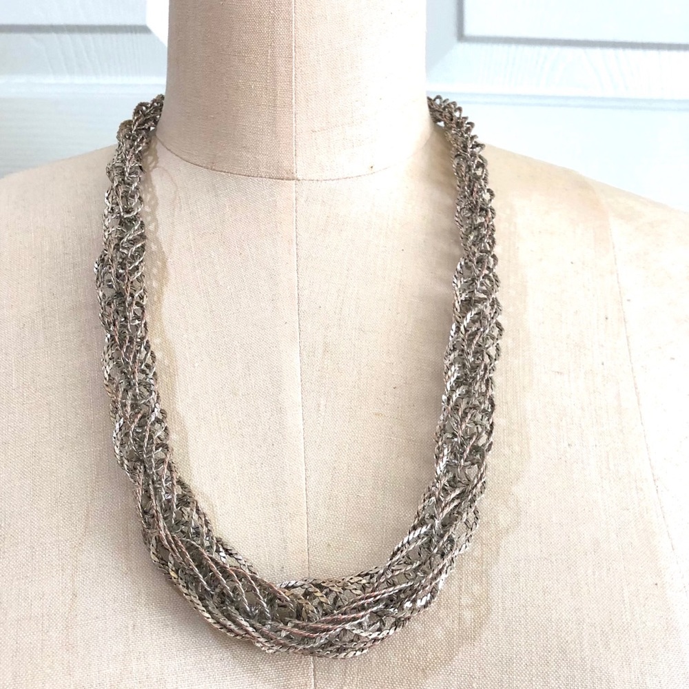 Vintage Silver Tone Graduated Necklace 18”